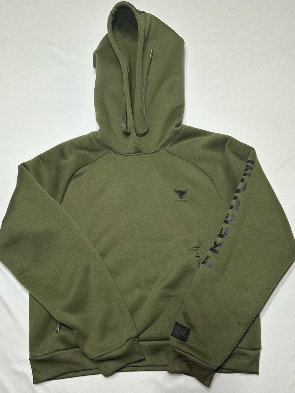 Under Armour Project Rock Freedom Armour Fleece Hoodie Women's Small Green